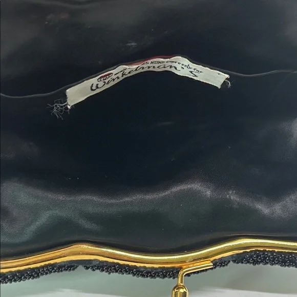 Winkelman’s Vintage Elegant Black Beaded Sequined Clutch Wristlet Purse Bag 🌺🌺 - Picture 8 of 8